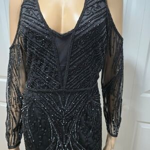 Elegant Black Beaded Dress